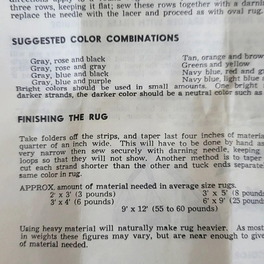 60s NOS Le-sure Braid Kit for Making Reversible Braided Rugs - Complete